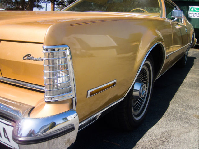 1974 lincoln continental mk iv - triple gold w/sunroof and leather