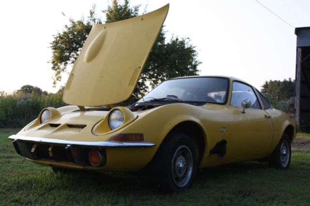 1970 opel gt - yellow 4-speed project car w/ totes of extra parts