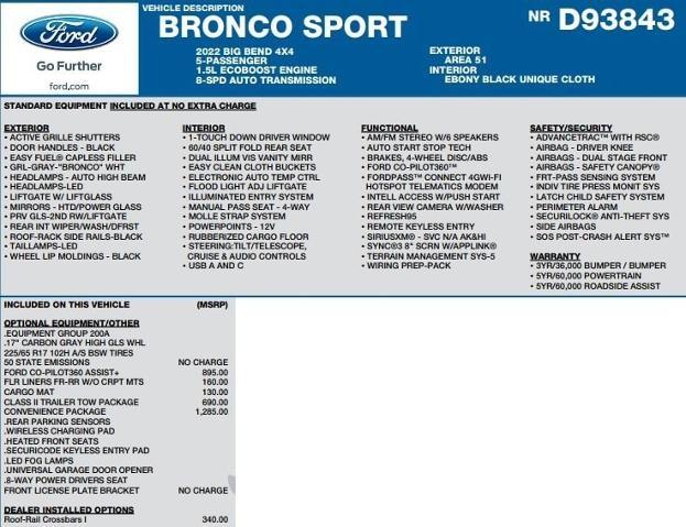 2022 ford bronco sport big bend