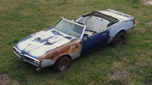 1968 pontiac firebird true 400 convertible 4 speed okla project car phs doc'd