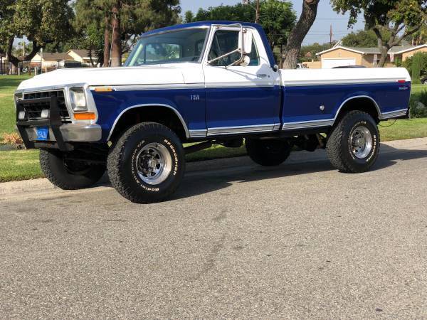 1975 ford f-250 4x4 highboy ranger xlt 1 owner original blue plate rust free