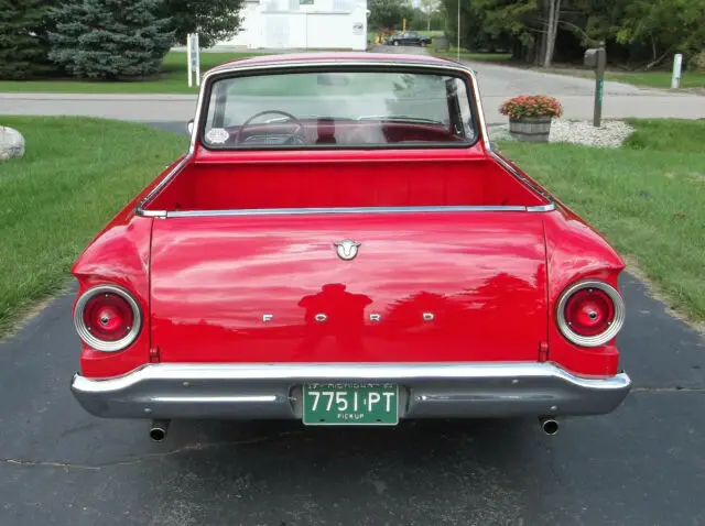 1963 ford ranchero 260 v8 automatic, red pickup truck super nice, show quality