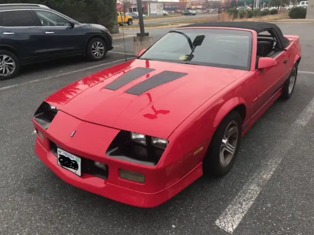 1990 chevrolet camaro iroc-z red convertible great car runs great looks great