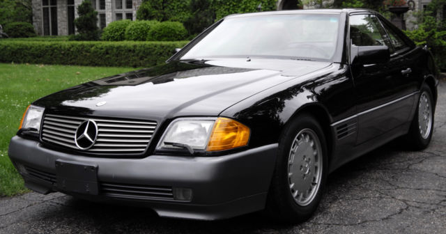 1991 mercedes 300sl rare 5-speed getrag 63k miles black/tan convertible nr