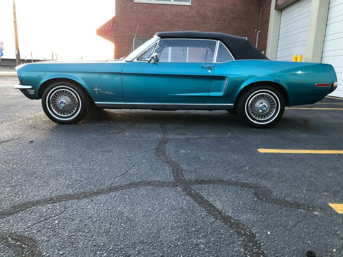 1968 ford mustang convertible original gulf stream aqua 289 c.i automatic