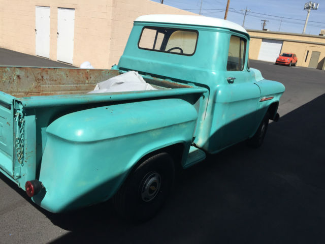 1955 chevy 1/2 ton shortbed pickup, great project, no reserve!!!!!