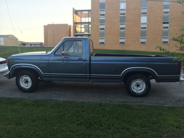 1982 ford f-150 blue recent paint redone interior blue new tires