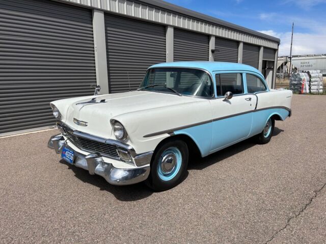 1956 chevrolet 210 coupe blue rwd manual