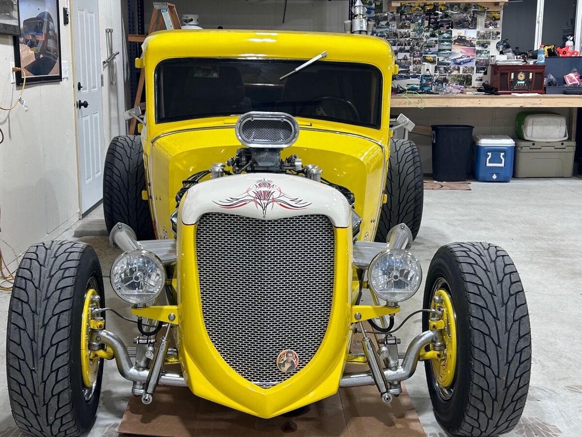 1933 plymouth model pc coupe yellow rwd manual 5 window