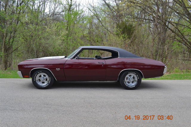 1970 chevelle ss 454 auto tach gauges solid beautiful factory black cherry nice