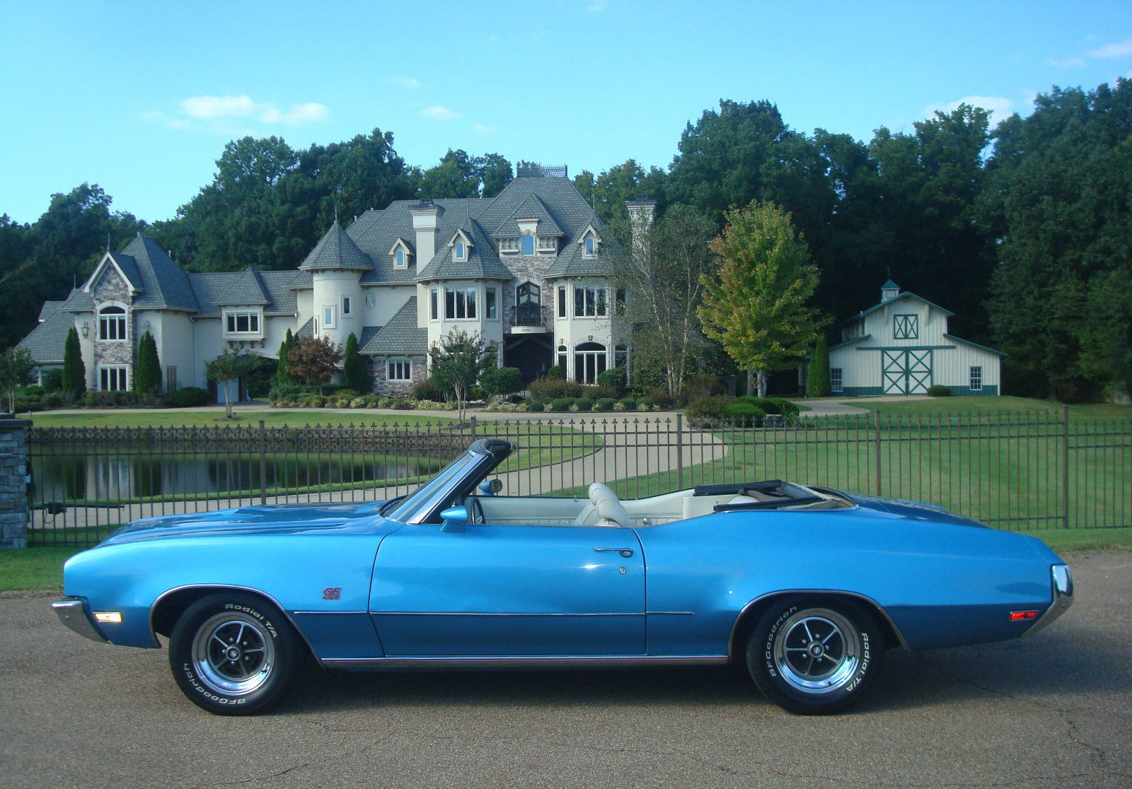1972 buick gs 455 convertible-1 of 76 stratomist blue-same owner 30+years