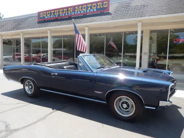 1966 pontiac lemans convertible nigthwatch blue 400 tri-power 4 speed
