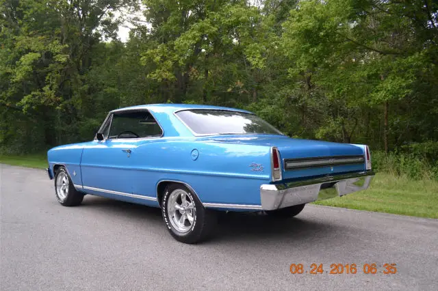 1967 nova ss 327 real ss solid and straight body beautiful new marina blue paint