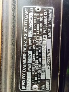 1972 mercedes-benz euro stick diesel