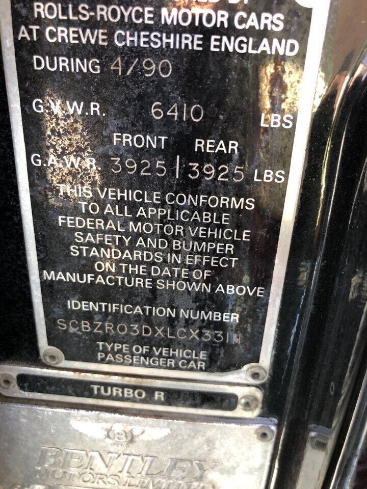 1990 bentley turbo r