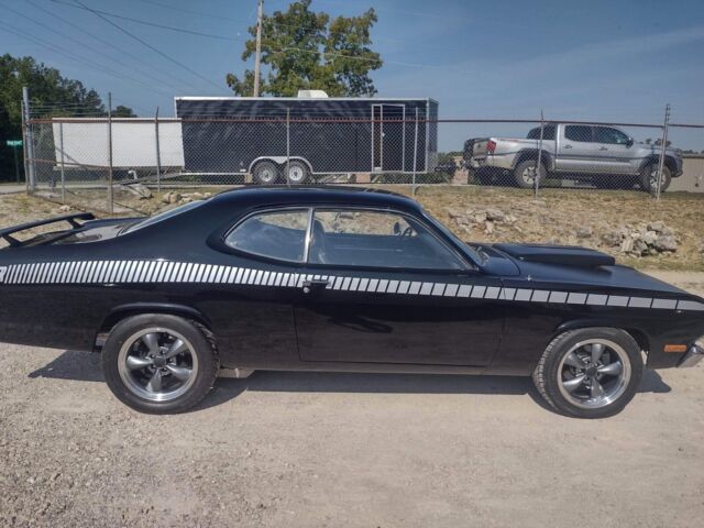 1970 plymouth duster coupe black rwd automatic crome