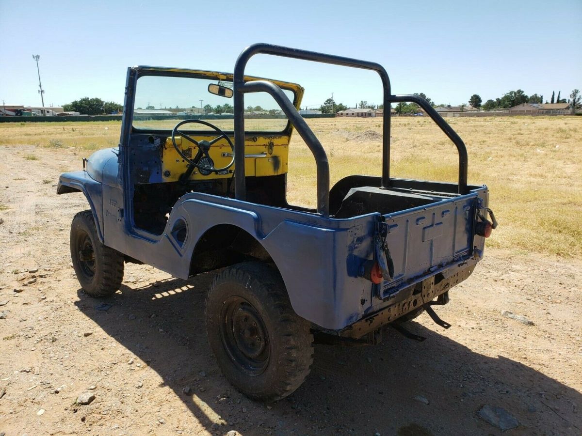 1967 jeep cj5 rolling chassis clean title! trans & transfer & driveshafts too!
