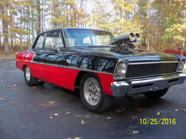 66 chevyii nova pro street tubbed 671 blower vintage air street rod