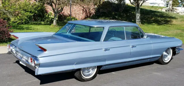 1961 cadillac sedan de ville, 4 door 4 window hardtop,bristol blue, fins, maine
