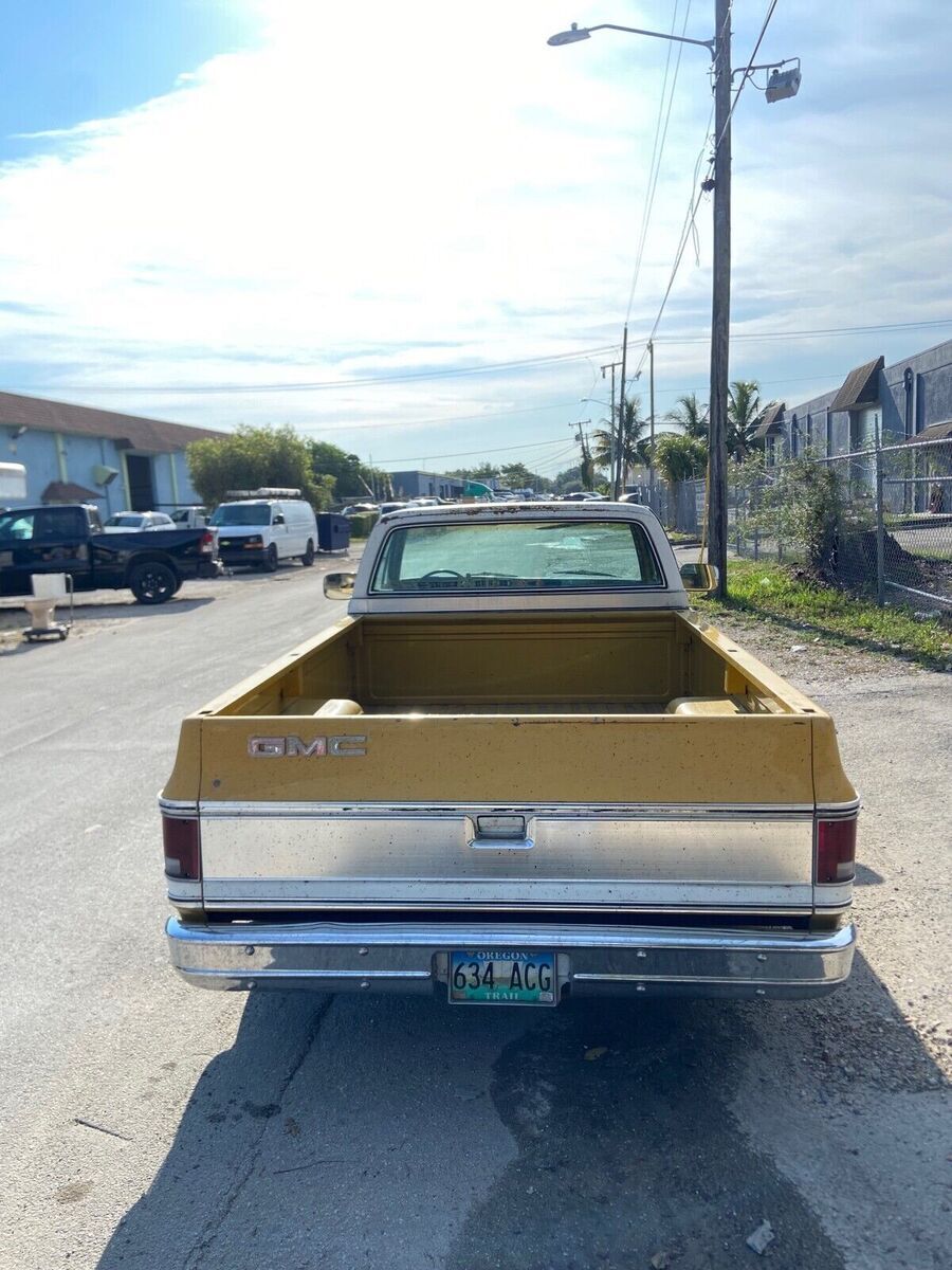 1974 gmc sierra pickup yellow rwd automatic