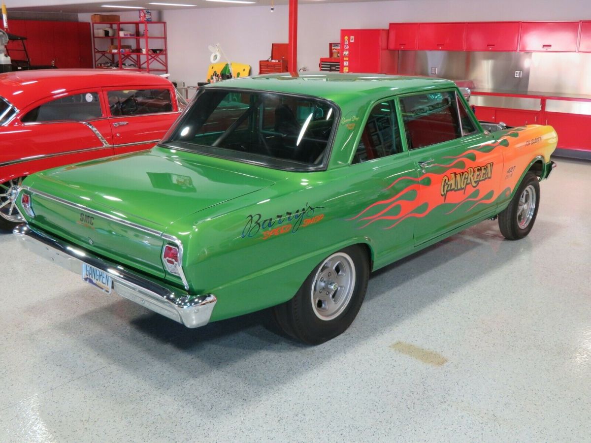 custom '64 chevy nova gasser, discovery channel build, "gangreen" videos avail!