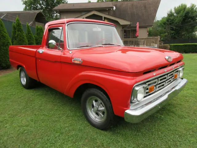 1964 ford f-100 custom cab pickup truck f100 red
