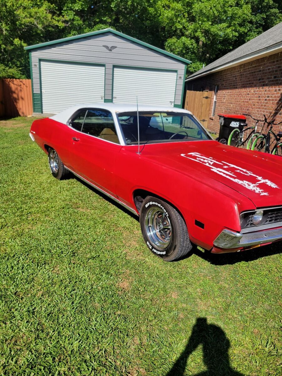 1971 ford torino 500 coupe red
