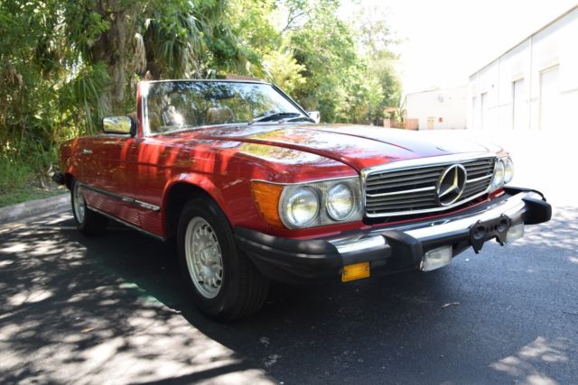 1984 mercedes benz 380sl only 38k miles! fully serviced & turn key 568h red