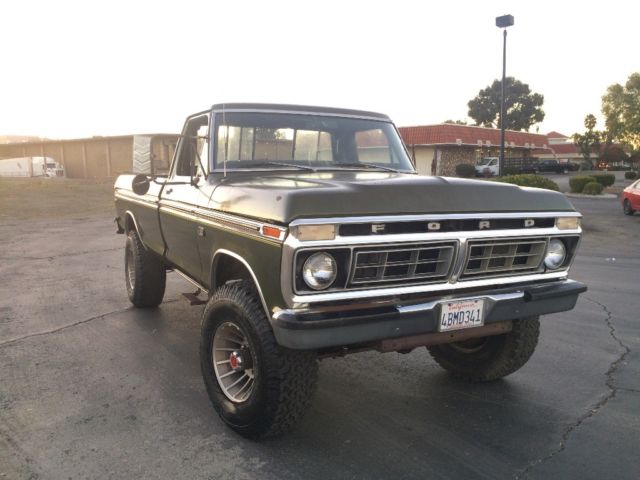 1976 ford f250 4x4 ranger hi-boy v8 f-250 3/4 ton high boy 4wd ca super duty