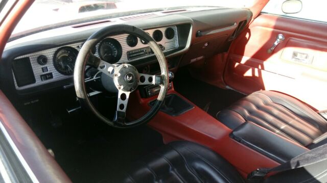 1976 trans am rare factory 455 4-speed was black now white factory red interior