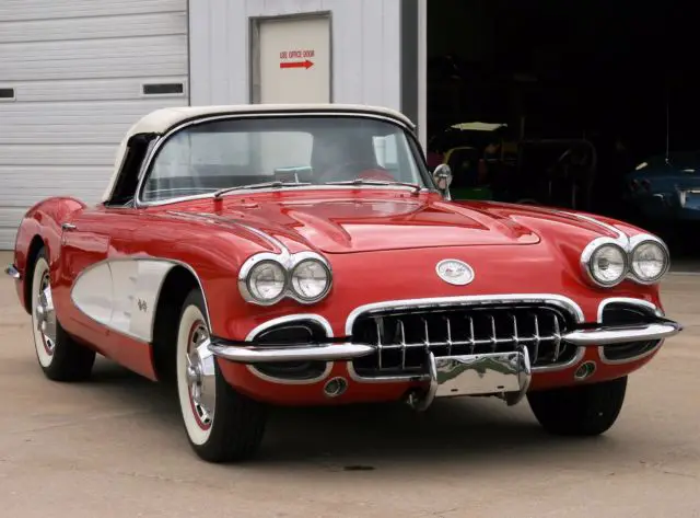 1960 corvette roman red on red 283ci / 230hp 4 speed nice restoration