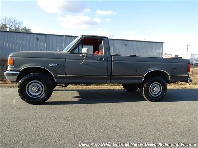 1989 ford f-250 xlt lariat 4x4 regular cab lon 88990 miles gray pickup truck 5