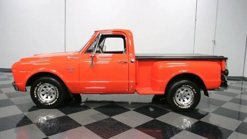 classic vintage chrome chevy c10 stepside 307 v8 3-speed manual transmission ora