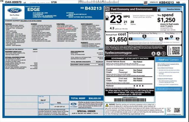 2019 ford edge sel