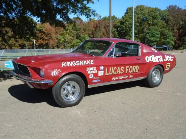 1968 ford mustang fastback 428 cobra jet c/stock auto vintage jr. stock drag car