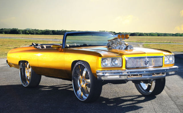 1975 chevrolet caprice convertible,496 bb supercharged,donk,30" forgiato,custom