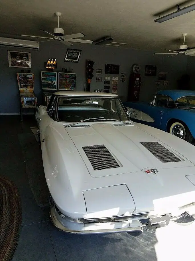 white ncrs topflight 1963 chevrolet corvette convertible both hard&soft tops