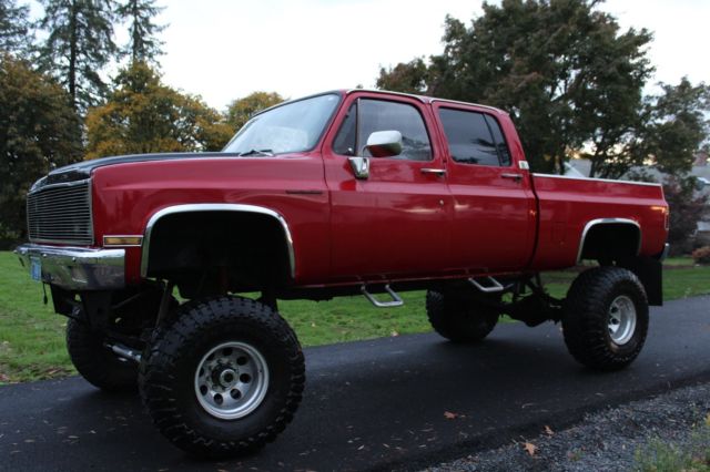 no reserve -- cummins swap 1981 chevrolet k30 crewcab 1 ton lifted short bed