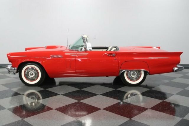 restored vintage classic chrome 50s t bird baby red white black automatic fomoco