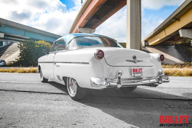 1954 ford crestline victoria, white w/ blue top, matching interior, 3-speed!