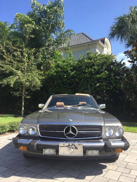 1986 mercedes-benz 560 sl roadster/convertible,anthracite grey/palamino interior