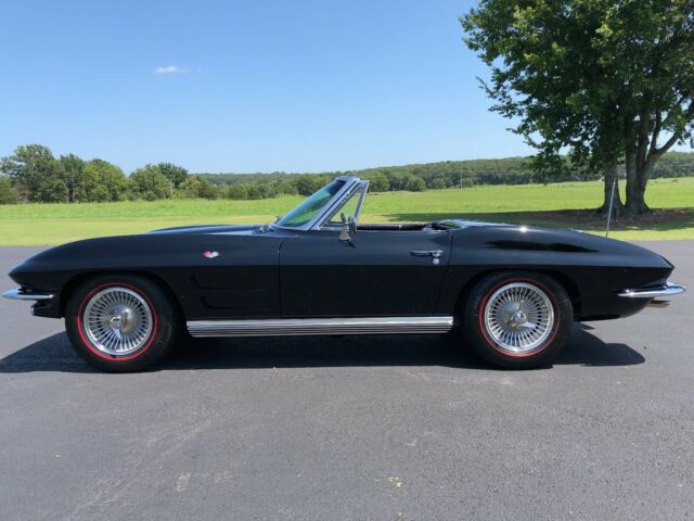 fully restored triple black convertible 327 h/o 4-speed knock off wheels