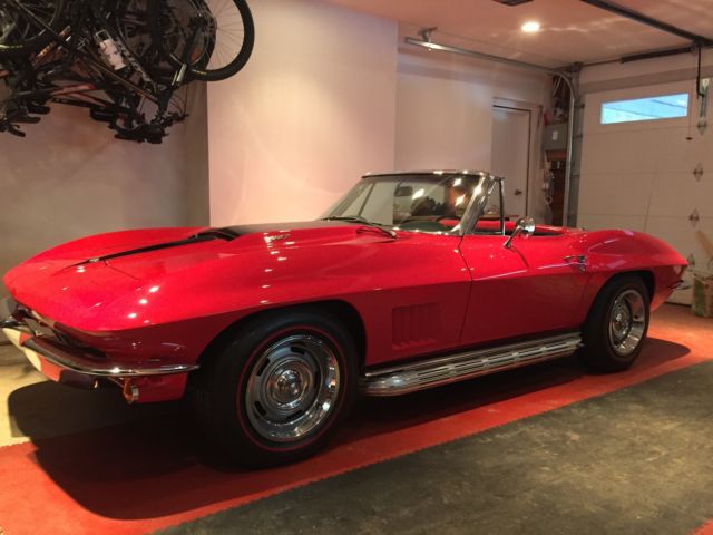 1967 corvette stingray 427/435 tricarb - original big block red/black leather