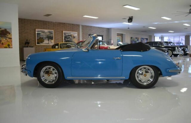 1964 porsche 356c cabriolet concours restoration 500 miles sky blue manual