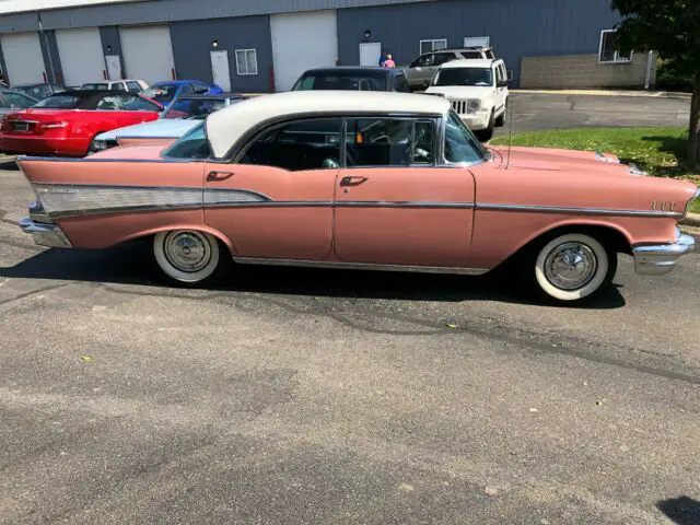 1957 chevrolet bel air sports sedan 4 door hardtop 6 cy power steering brakes