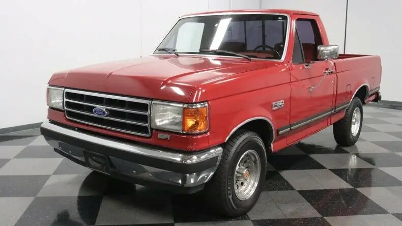 classic vintage chrome fomoco f150 xlt 5.0 v8 auto transmission red