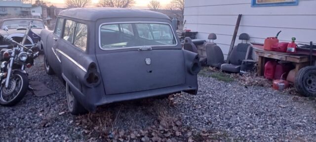 1956 ford custom wagon black rwd automatic chrome