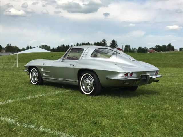 1963 corvette splitwindow coupe raresilver/red*#smatch327ci/300hp*4spd*restored*