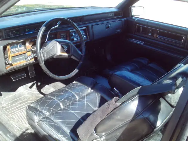 1987 cadillac deville base coupe 2-door black w/ black leather l@@k no reserve!