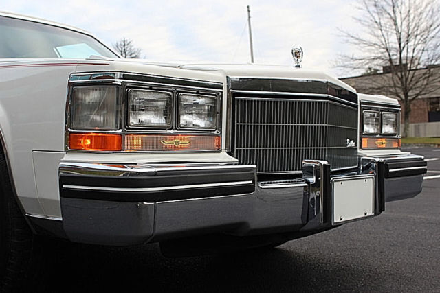 1985 cadillac fleetwood brougham 16k miles white/red beautiful no reserve!! wow